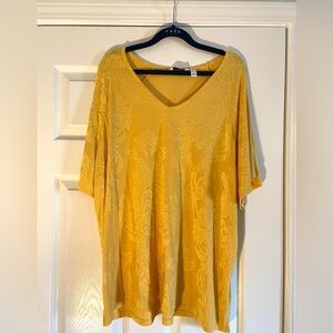 Denim & Co Knit Raglan Flutter Sleeve V-Neck Top